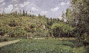 Camille Pissarro Pont de-sac of cattle and more people Schwarz oil painting on canvas
